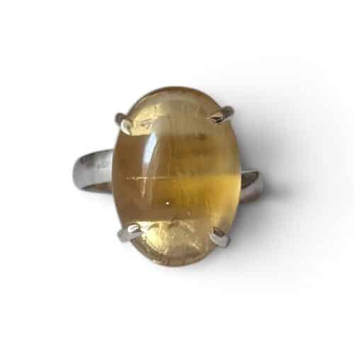 Bague argent 925 citrine naturelle abondance et confiance en soi