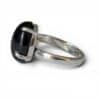 Bague argent 925 spinelle réglable rouge vue latérale pierre lithothérapie