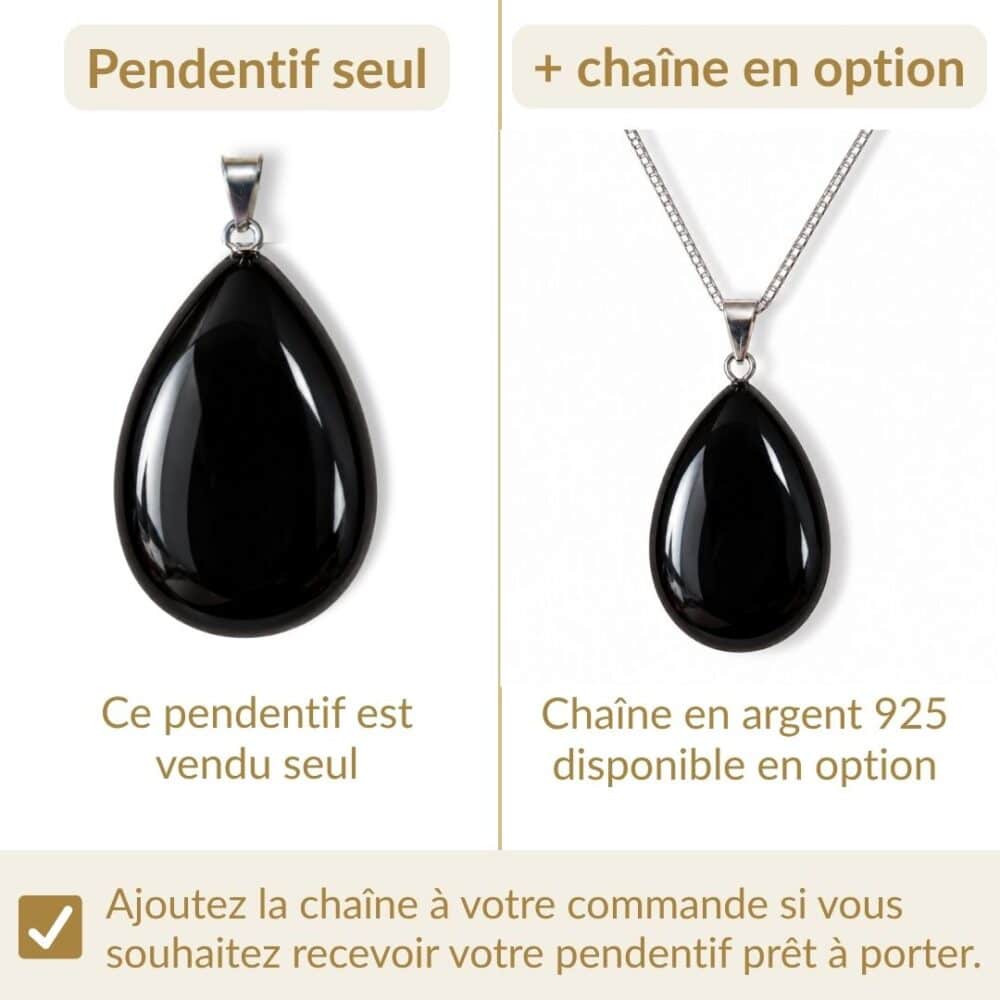 pendentif obsidienne avec ou sans chaîne option