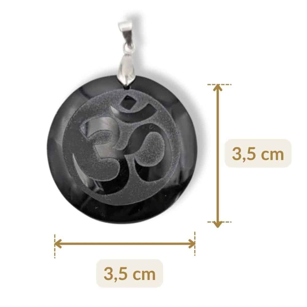 pendentif om obsidienne dimensions 3,5 cm